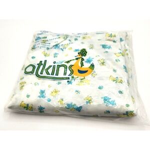 Atkins Vintage Fitted Crib Sheet Lambs Bears Cats Cute Animals  28" X 52" NOS